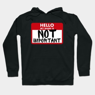 Hello My Name Is Not Important Hoodie